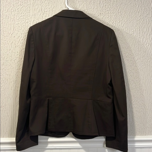 Talbots Chocolate Brown one button cotton blazer size 10 - Picture 12 of 13